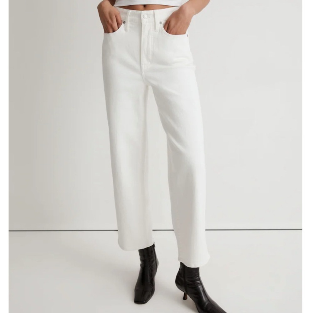 Madewell Women's Perfect Vintage Wide Leg Crop White Jean
